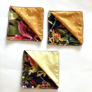 3 Handmade Square Floral Corner Bookmarks Reading School Gift Ideas